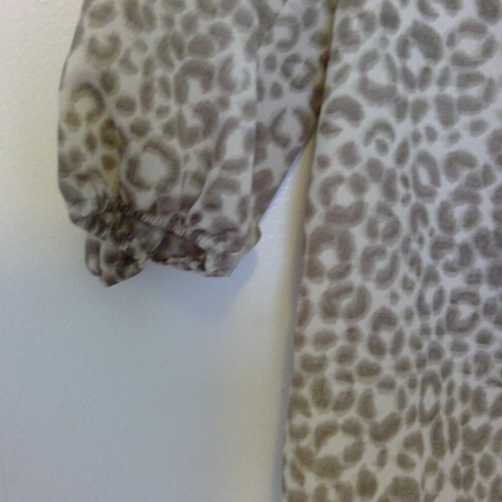 Women's LOFT beige leopard print flowy blouse size M